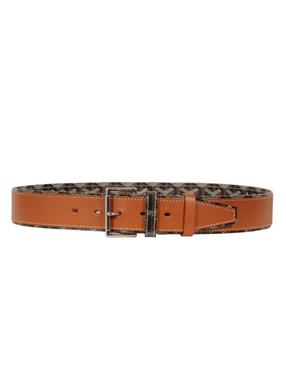 Goyard Florida II Belt Size 90 29 30 31 Brown Goyardine Canvas Leather 5 Hole